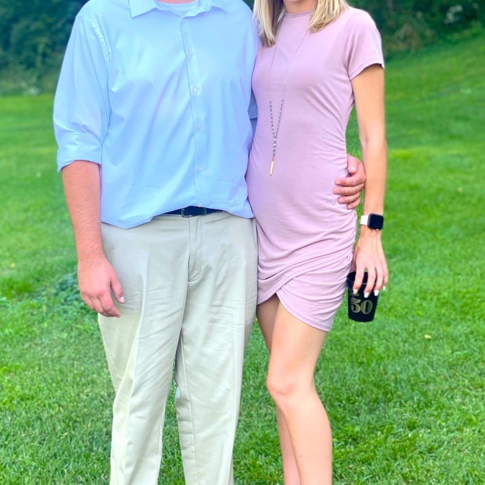 Mauve colored dress worn once for a wedding.
